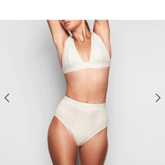 SKIMs NWT HIGH-WAISTED BRIEF cotton Rib size XXS in bone - Picture 1 of 3
